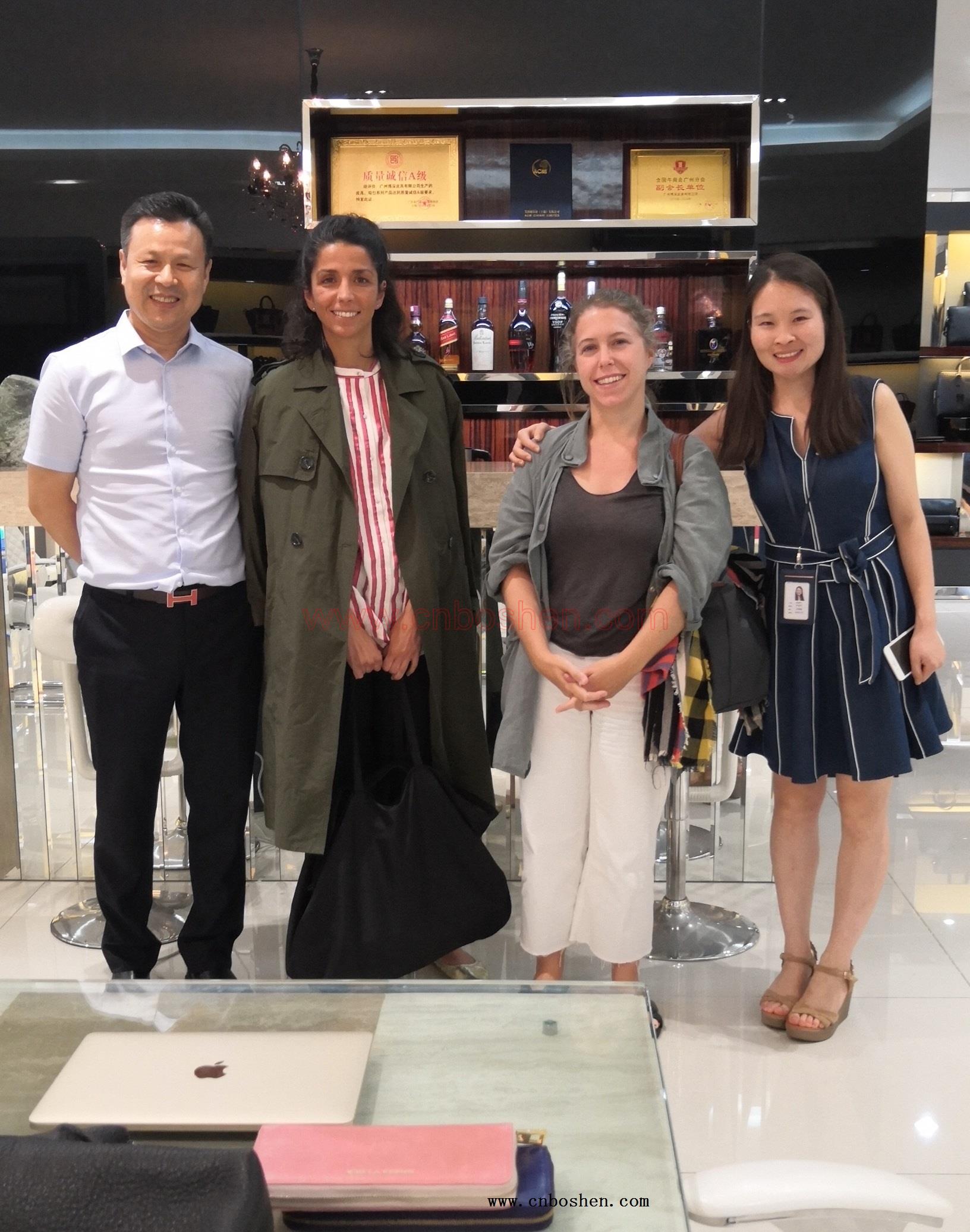 Representatives from a Spain-based Famous Brand Visit Guangzhou Boshen Leather Goods manufacturer
